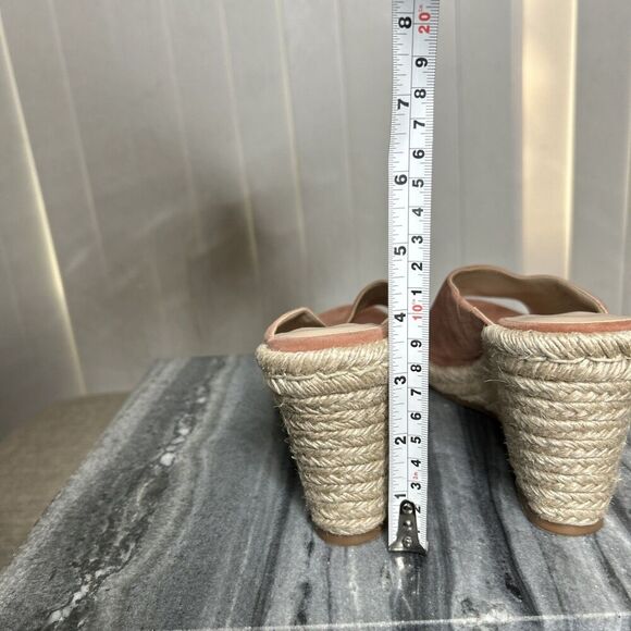 Stuart Weitzman Wedges Espadrille Sandals Suede Dusted Rose Color Size 8 - Picture 5 of 8